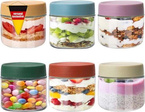6er set glasbehälter 350ml - set,