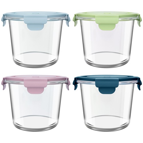 4er set 710ml glasbehälter - set,