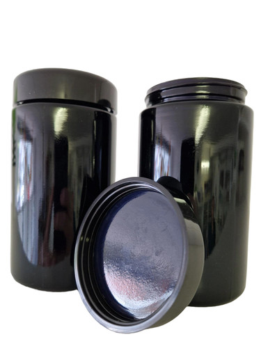 Weithalsdose aus violettglas - aus,
