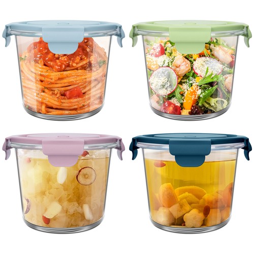4er set 710ml glasbehälter - set,